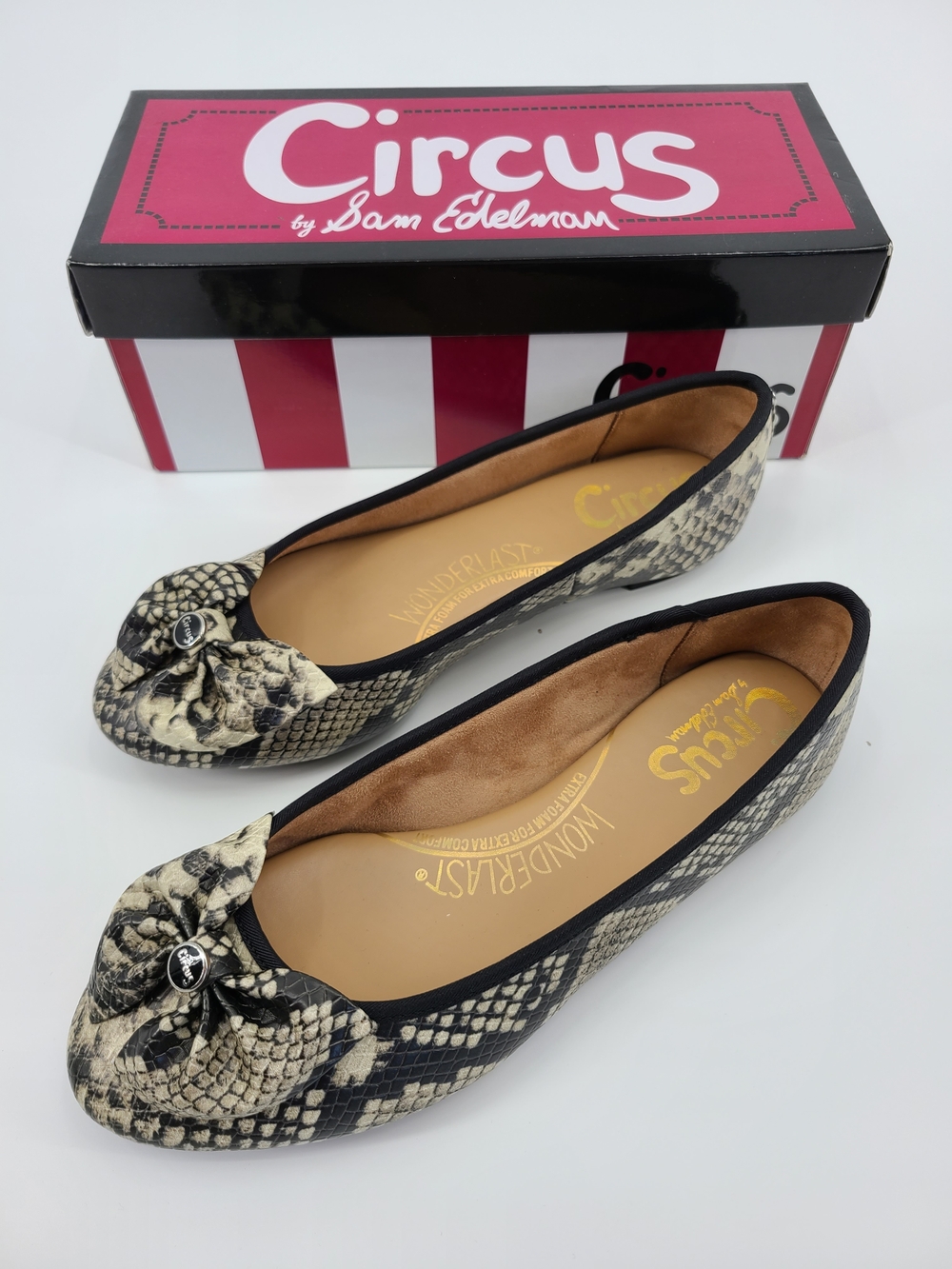 Circus by Sam Edelman Snake-Print Ballet Flats Size 8